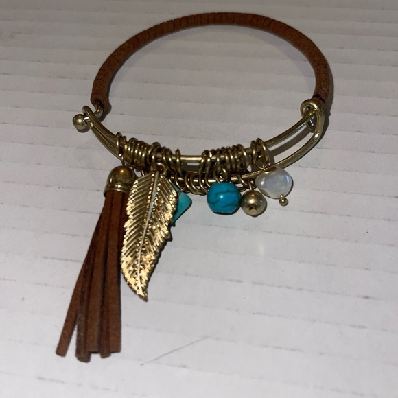Brown & turquoise charm Bracelet - Picture 6 of 6